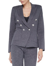 L'agence Kenzie Metallic Knit Blazer