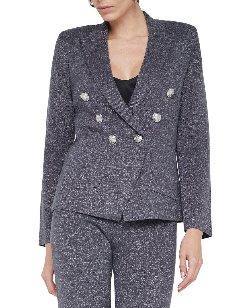 L'agence Kenzie Metallic Knit Blazer