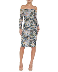 L'agence Morgana Ruched Off-Shoulder Dress