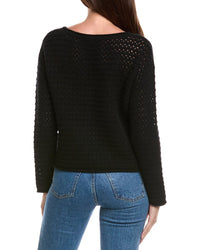 The Cashmere Project Boat Neck Pointelle Cashmere Sweater