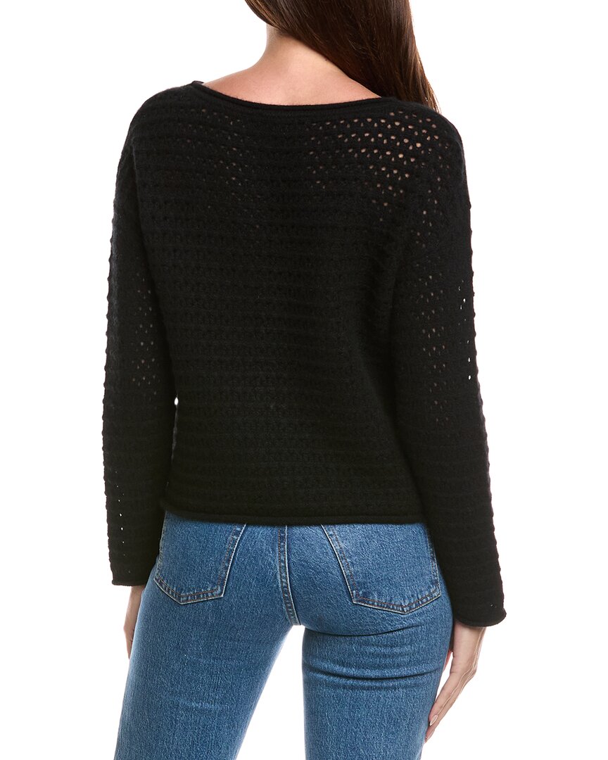 The Cashmere Project Boat Neck Pointelle Cashmere Sweater