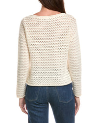 The Cashmere Project Boat Neck Pointelle Cashmere Sweater
