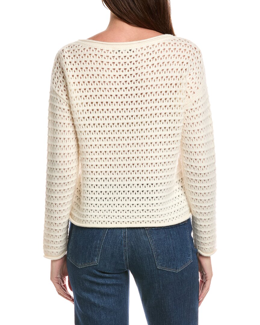 The Cashmere Project Boat Neck Pointelle Cashmere Sweater