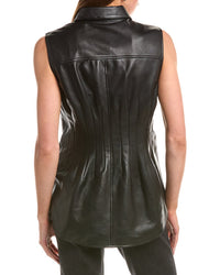 Helmut Lang Darted Leather Top