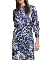 Nic+Zoe Twilight Blooms Stretch Silk-Blend Shirt