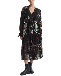 Reiss Charlotte Floral Printed Midi Dress