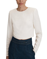 Reiss Ariana Long Sleeve Crop Top