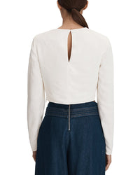 Reiss Ariana Long Sleeve Crop Top