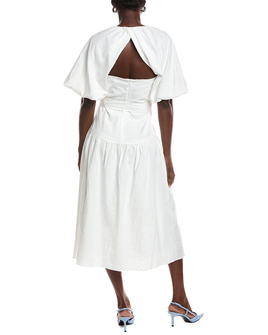 Reiss Alice Linen-Blend Puff Sleeve Dress
