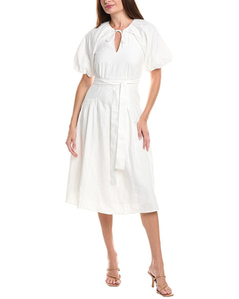 Reiss Alice Linen-Blend Puff Sleeve Dress – Bluefly