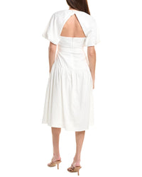 Reiss Alice Linen-Blend Puff Sleeve Dress