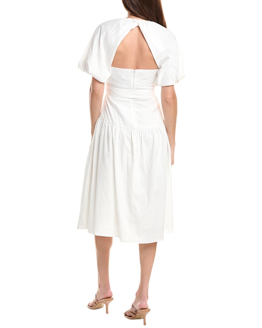 Reiss Alice Linen-Blend Puff Sleeve Dress
