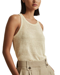 Reiss Reiss Catrice Linen-Blend Knitted Racer Vest