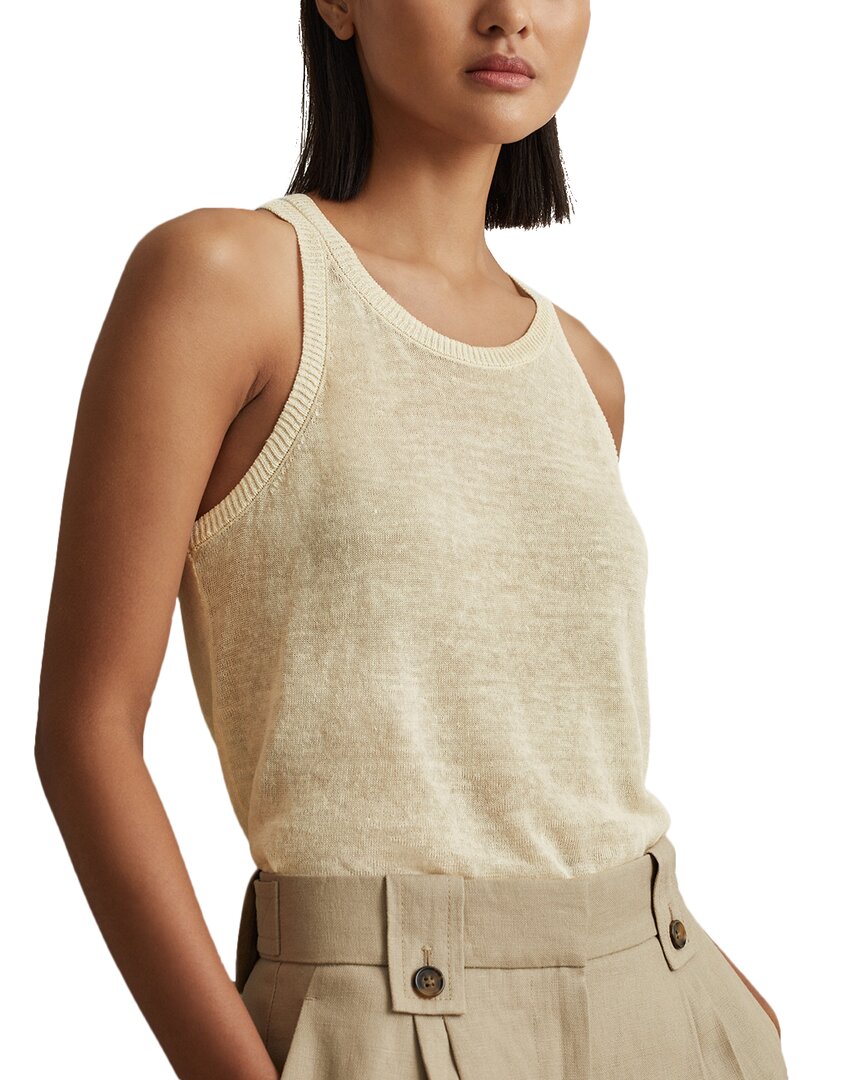 Reiss Reiss Catrice Linen-Blend Knitted Racer Vest