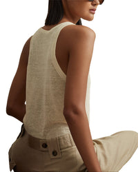 Reiss Reiss Catrice Linen-Blend Knitted Racer Vest