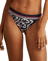 Reiss Reiss Mia Scarf Print Fixed Side Bikini Bottom