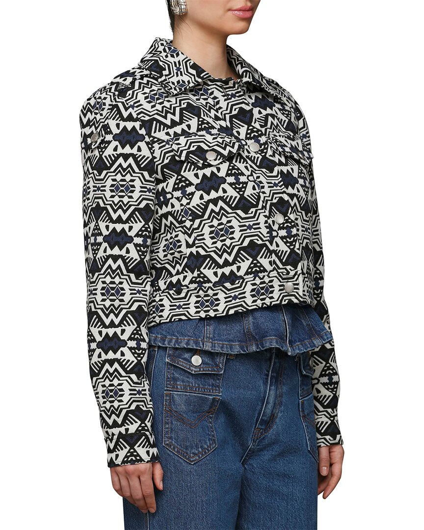 Avec Les Filles Cropped Trucker Jacket