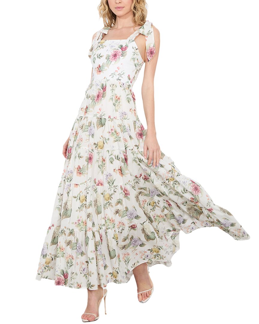 Alice + Olivia Monnie Tie Strap Tiered Maxi Dress