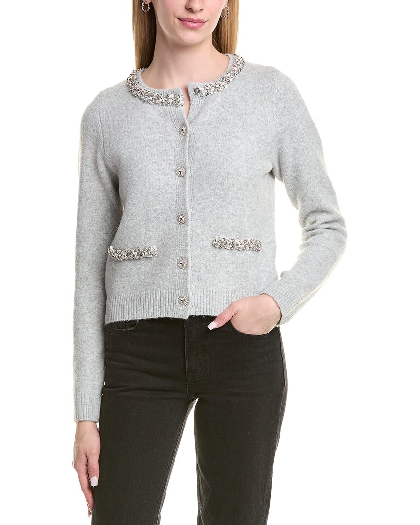 Lea & Viola Lea & Viola Embellished Wool-Blend Cardigan
