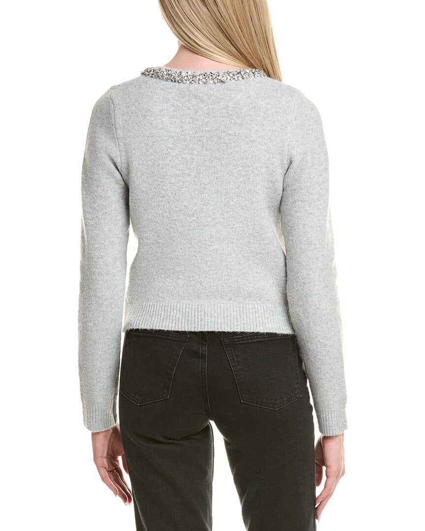 Lea & Viola Lea & Viola Embellished Wool-Blend Cardigan