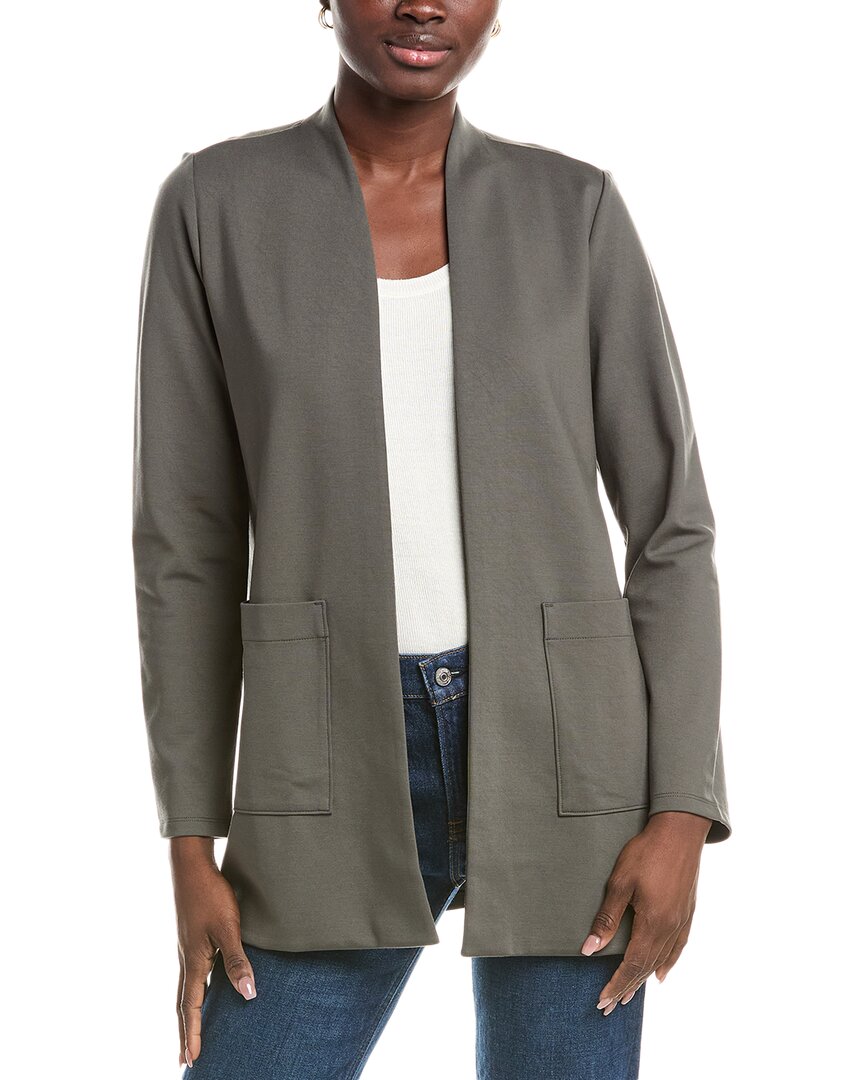 Eileen Fisher Petite High Collar Long Jacket