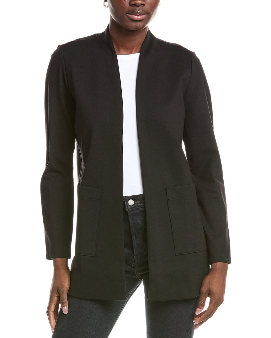 Eileen Fisher Petite High Collar Long Jacket
