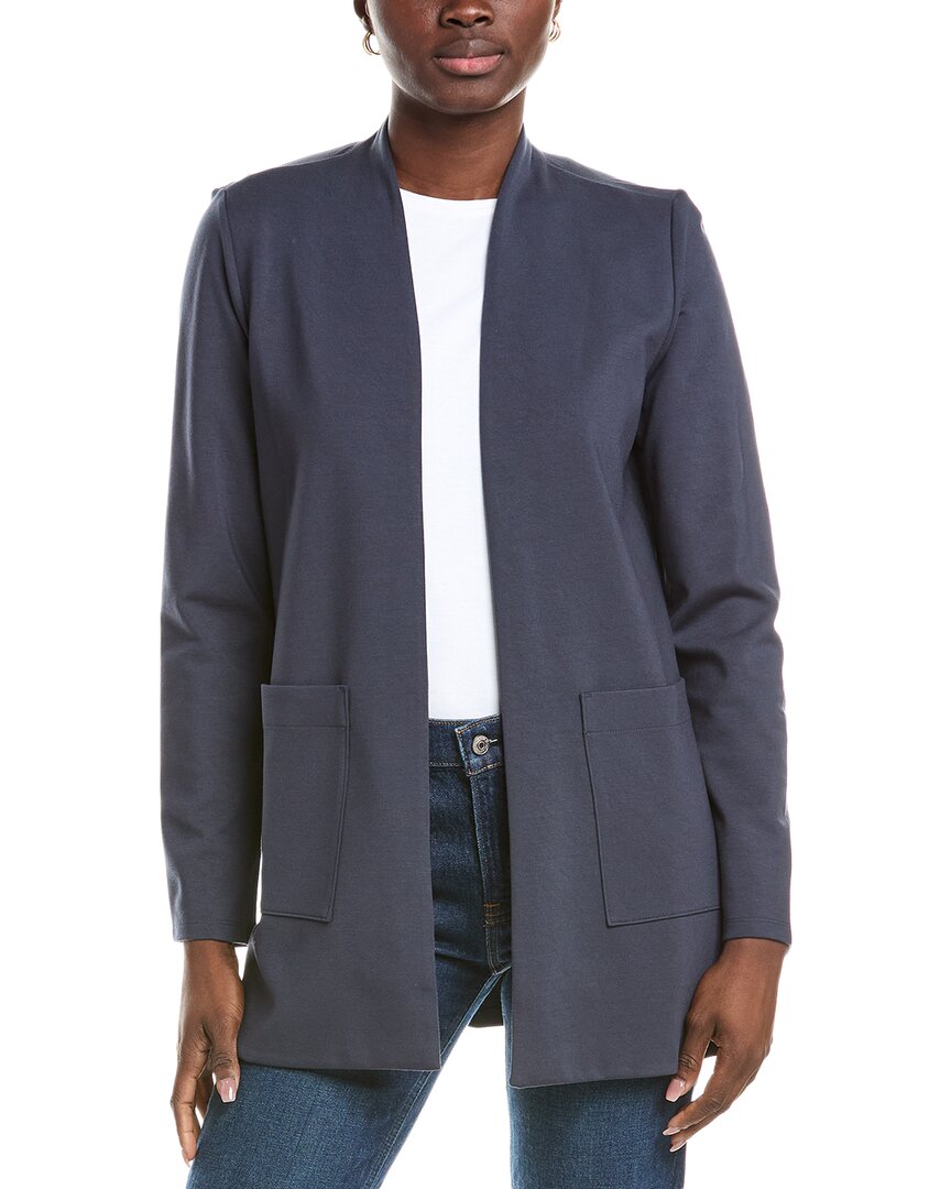 Eileen Fisher Petite High Collar Long Jacket