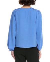 Cece V-Neck Pintuck Blouse