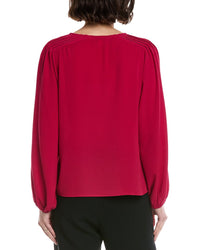 Cece V-Neck Pintuck Blouse