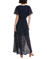Cece Smocked Waist Flutter Sleeve Maxi Dress