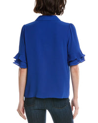 Cece 3/4-Sleeve Button Front Collared Top