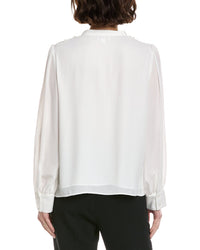 Cece Half Placket Floral Lace Top