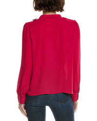 Cece Half Placket Floral Lace Top