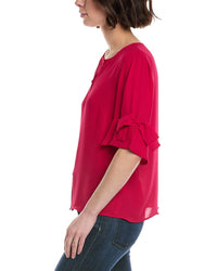 Cece Flounce Bow Sleeve Top