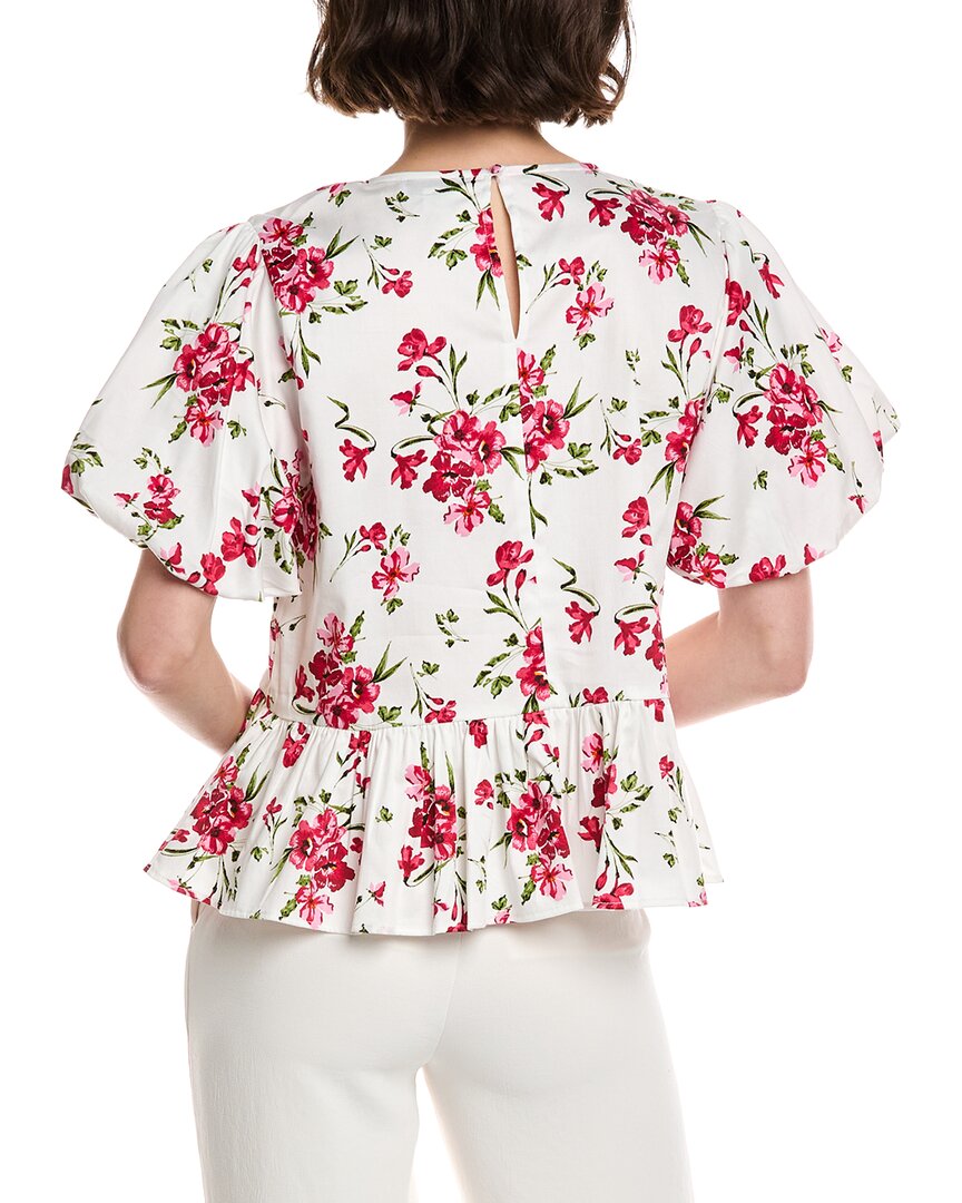 Cece Bubble Shirred Neck Peplum Top