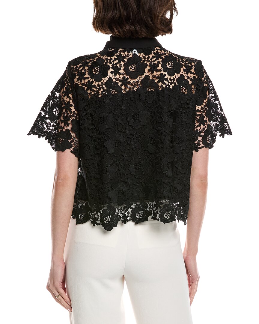 Cece Patch Pocket Button-Down Lace Top