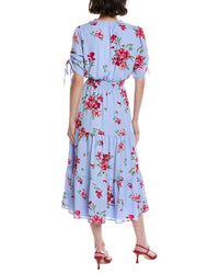 Cece Ruched Smocked Waist Tiered Midi Dress