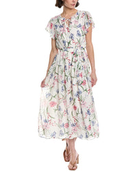 Cece Ruffle Keyhole Tie-Waist Midi Dress