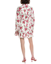 Cece Collared Button-Down Ruffle Hem Mini Dress