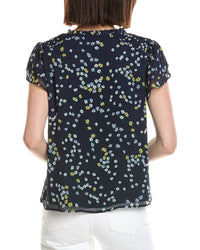 Cece Ruffle Neck Tie Front Blouse