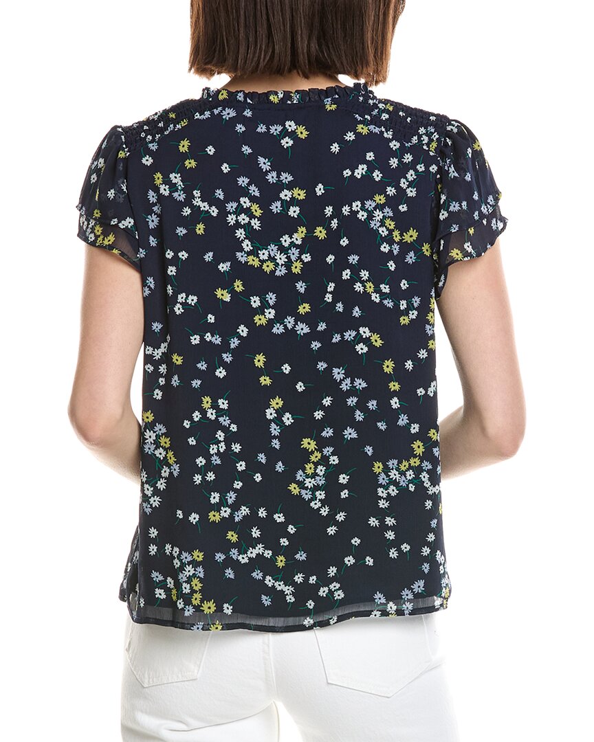 Cece Ruffle Neck Tie Front Blouse
