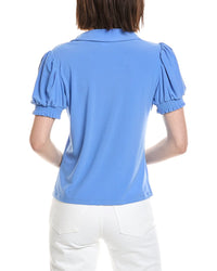 Cece Split Neck Collared Top
