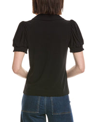 Cece Split Neck Collared Top