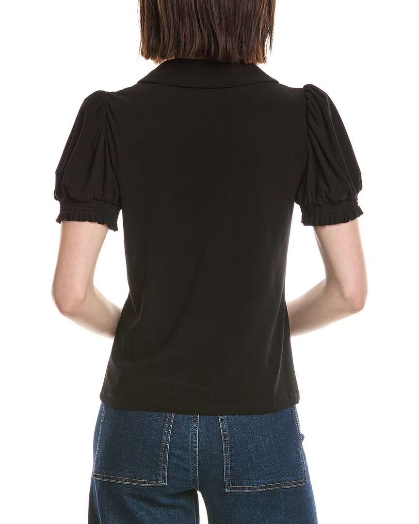 Cece Split Neck Collared Top
