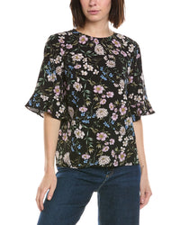 Cece Ruffle Cuff Crewneck Blouse