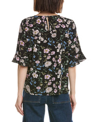 Cece Ruffle Cuff Crewneck Blouse