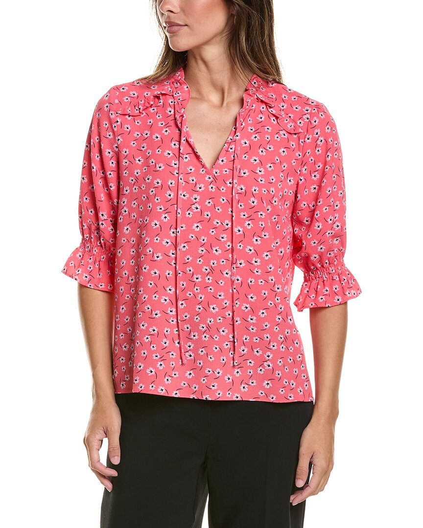 CeCe Cece Elbow Sleeve Split Neck Blouse