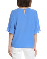Cece Short Sleeve Ruff Cuff Crew Neck Blouse