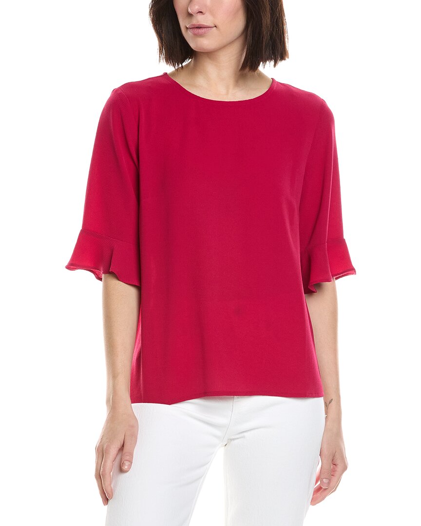 Cece Short Sleeve Ruff Cuff Crew Neck Blouse