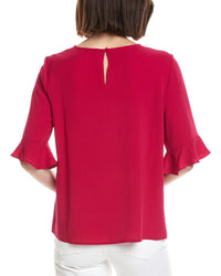 Cece Short Sleeve Ruff Cuff Crew Neck Blouse